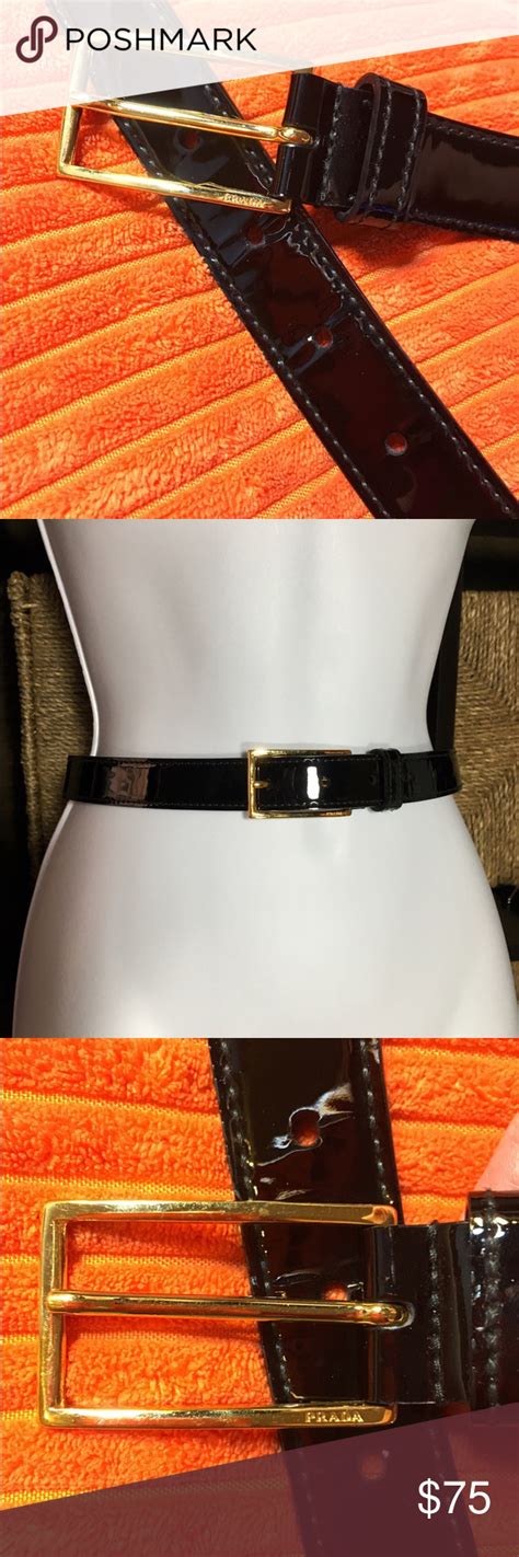 prada patent leather belt